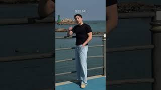 남자청바지 토터 절개 워싱 세미와이드 테이퍼드 데님팬츠 빈티지