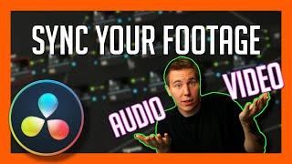 HOW TO SYNC AUDIO TO VIDEO FOOTAGE IN RESOLVE 16- DaVinci Resolve [Basics Tutorial]