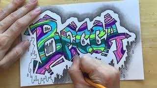 How to Draw a Graffiti Name Design featuring Continuous Patterns