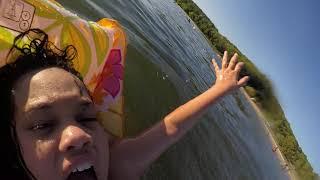 Kids playing at the lake with the Gopro