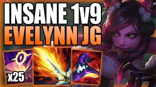 FULL EDUCATIONAL INSANE 1v9 CARRY WITH EVELYNN JUNGLE! - Gameplay Guide League of Legends