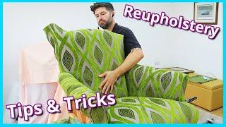 UPHOLSTERY TIPS AND TRICKS | HOW TO REUPHOLSTER A CHAIR | ARMCHAIR UPHOLSTERY | FaceliftInteriors