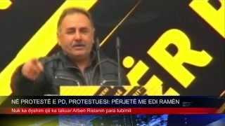 NË PROTESTË E PD, PROTESTUESI PËRJETË ME EDI RAMËN. TemA TV. 4 prill