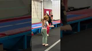 ADLEYS TUMBLiNG SCHOOL!! adley practices her flips & tricks at the gymnastics class! #shorts