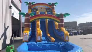 16 foot Tiki plunge water slide rental from About to bounce inflatable rentals in New Orleans