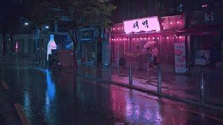 [4K] Seoul Hongdae 2AM, walking in the rain. Walking Tour Seoul Korea. Ambience Cyberpunk 새벽2시 홍대걷다