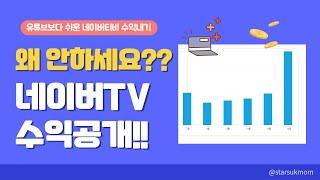 유튜브보다 쉬운 네이버티비 왜 안하나요? (수익공개!!)