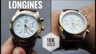 LONGINES L79965 - Swiss Made automatic chronograph with 18 K gold bezel - 90' watch