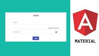 Build login page with angular material | Reactive Forms| Validation