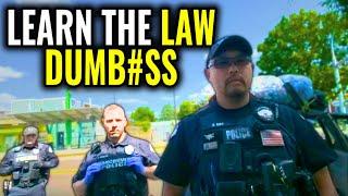 When Dumb Cops Act Tough And Get OWNED! Intimidation Tactics Failed - First Amendment Audit