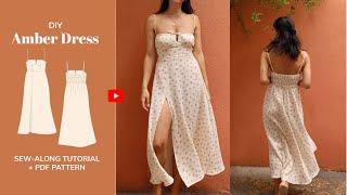 DIY Amber Cami Maxi Summer Dress Pattern Sew-along Tutorial - tintofmintPATTERNS