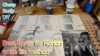 Best spray for Norton white tile laser engraving test by Benson Chik with Atomstack X20 PRO