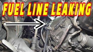 CUSTOMER STATES I SMELL GAS IN MY GARAGE! MERCEDES C300 COMMON FUEL LINE LEAK & HOW TO REPLACE IT!