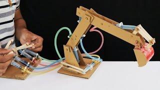 How to Make Hydraulic JCB From Cardboard