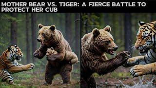 Mother Bear Fights Tiger to Save Her Cub in Dramatic Video | Tiger vs Bear Conflict