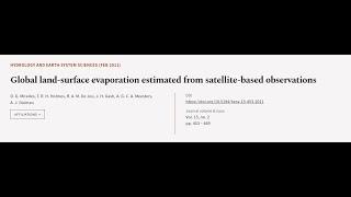 Global land-surface evaporation estimated from satellite-based observations | RTCL.TV