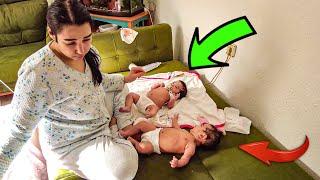 Vlog of the massage of the twins, who enjoyed it very much, my dear girls