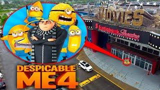 DRONE CATCHES MEGA MINIONS AT THE MOVIES!! (DESPICABLE ME 4)