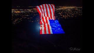 America's Largest Flag unfurls for the first time. Pleasant Grove, Utah