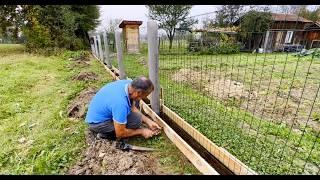 He Builds His Own Concrete Fence