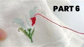 Yeni başlayanlar için etamin havlu işleme / cross stitch towel embroidery for beginners | PART-6 |