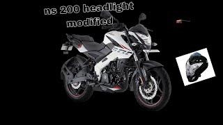 ns 200 headlight modification⬇️/How to down ns200 headlight//full and white modified version 