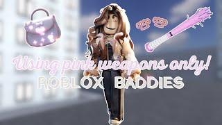 Using pink weapons only in ROBLOX BADDIES! 🩷