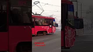 довольно сложный перекресток в Перми #citybus #трамвай #пермскийтранспорт #bus #пермькрасивая