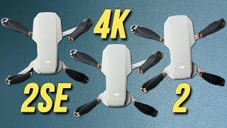 DJI Mini 4k oder DJI Mini 2 SE im Vergleich mit DJI Mini 2. Welche ist die beste Drohne unter 300€?