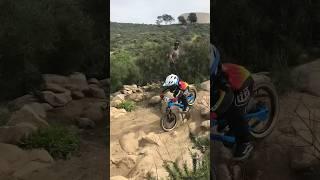 Crowd goes wild for 4 year old MTB racer #kidsmtb  #littlerider #downhillmtb #downhillracing