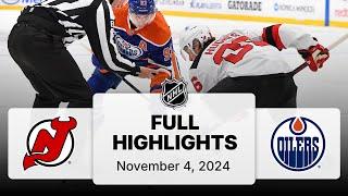 NHL Highlights | Devils vs. Oilers | November 04, 2024