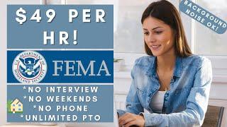 FEMA is Hiring Remote! No Interview No Phone No Weekends Remote Work From Home Jobs 2024