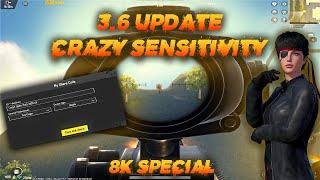 3.6 Update Crazy Sensitivity PUBG Mobile Gameloop Emulator 2025  | Normal Mouse Zero Recoil .