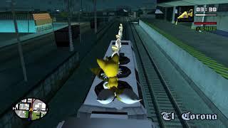 Sonic & Tails doing mission Wrong side of the Tracks instead of CJ