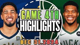 Indiana Pacers vs Milwaukee Bucks Game 4TH Highlights Dec 31,2024 NBA Season 2024-25