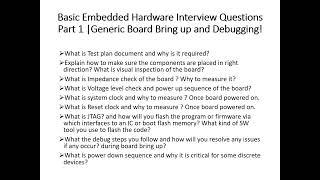 Basic Embedded Hardware Interview Questions Part 1 Board Bring up and Debugging