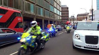 Huge convoy of traffic cops blue light run through London