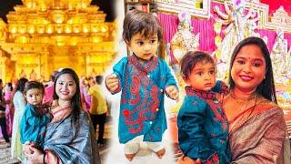 Junior's First Durga Puja️Saptamir Pandal Hopping and Khawa Dawa️