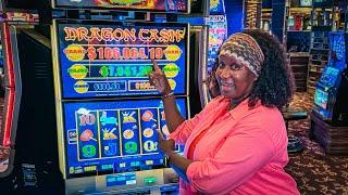 She Turned Free Play into HUGE $$$ on Dragon Cash High Limit Slots