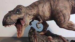 Iron Studios - Jurassic Park Demi Art Scale The Final Scene - 1/20 . T-Rex vs velociraptor