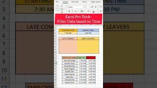 Filter Data based on time using dynamic filter method: Excel Pro tip