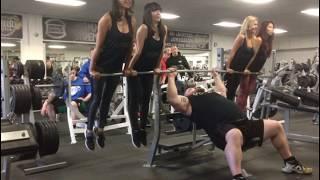 EDDIE HALL Bench Pressing 4 Girls at Strength Asylum