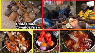 A MUST TRY GHANAIAN RECIPE,  FANTE FANTE || SEA SNAIL + FISH TOMATOE STEW !! African local recipe