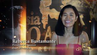 Rebecca Bustamante, President and Organizer of the Asia CEO Awards