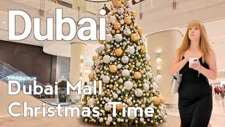 Dubai [4K] Christmas Decorations in Dubai Mall Walking Tour 