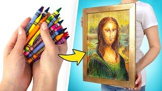 How to Draw Mona Lisa With Crayons 