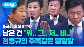 국회 증인 출석 정몽규 축구협회장 멘트 모음 9분컷 / 스포츠머그