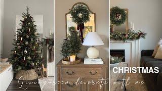 Christmas Living-room Decorate With Me 2024 | Full Living-room Decor | Christmas Tree Reveal