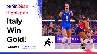 THRILLING MATCH!  USA vs Italy Women's Volleyball Gold Medal Match Highlights #Paris2024