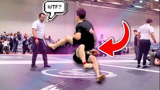 Blue belt vs. crazy jump to mount! (BJJ commentary)